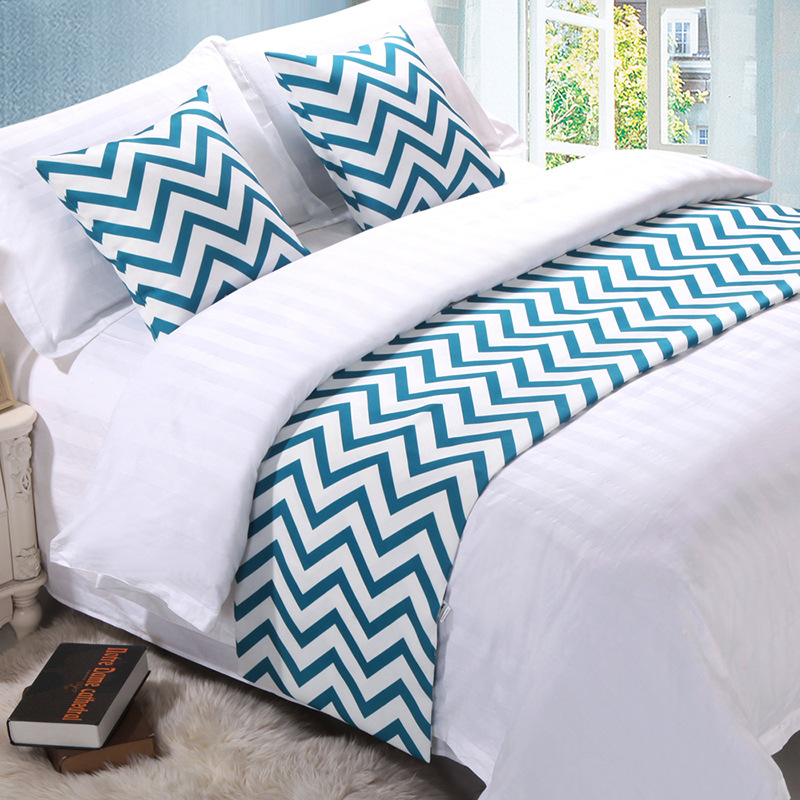 碧谊宾馆酒店床上用品布草床尾巾床旗床尾垫床盖床尾装饰条