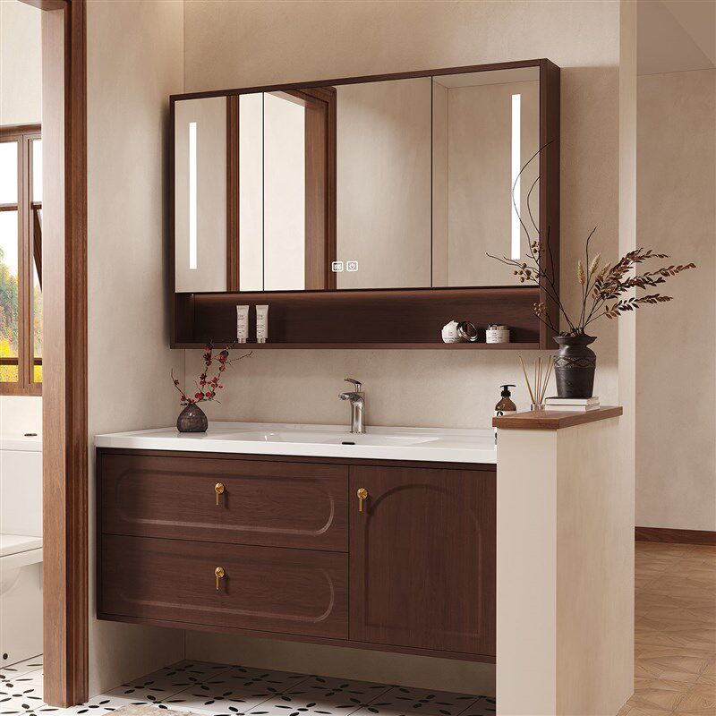 法式覆古浴室柜组合2025新款化妆室洗手洗脸盆柜橡木W洗漱台洗手