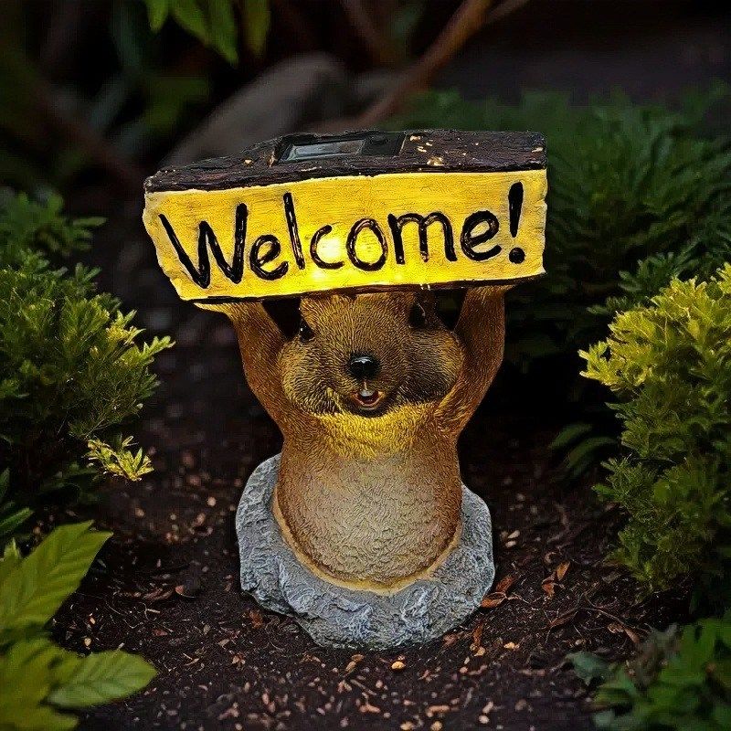 可爱土拨鼠欢迎牌花园装饰摆件幼儿园别墅民宿庭院门口造景摆件,家居饰品,户外/庭院摆件,淘宝优惠券,粉丝福利购,淘宝优惠卷