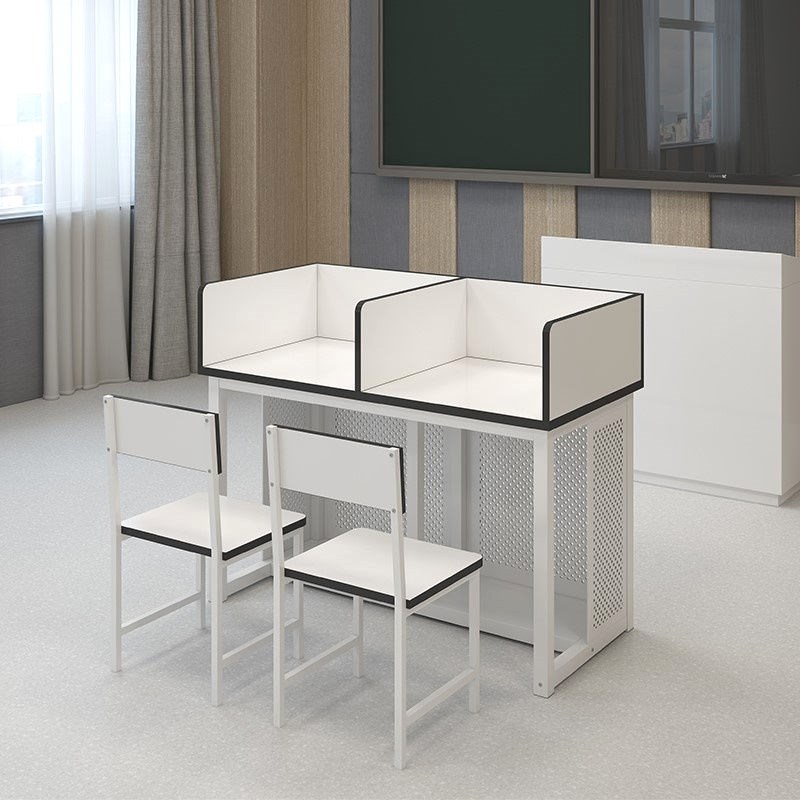 学校机房电脑桌台式自习屏风隔断桌椅双人桌凳R微机云教室考试桌