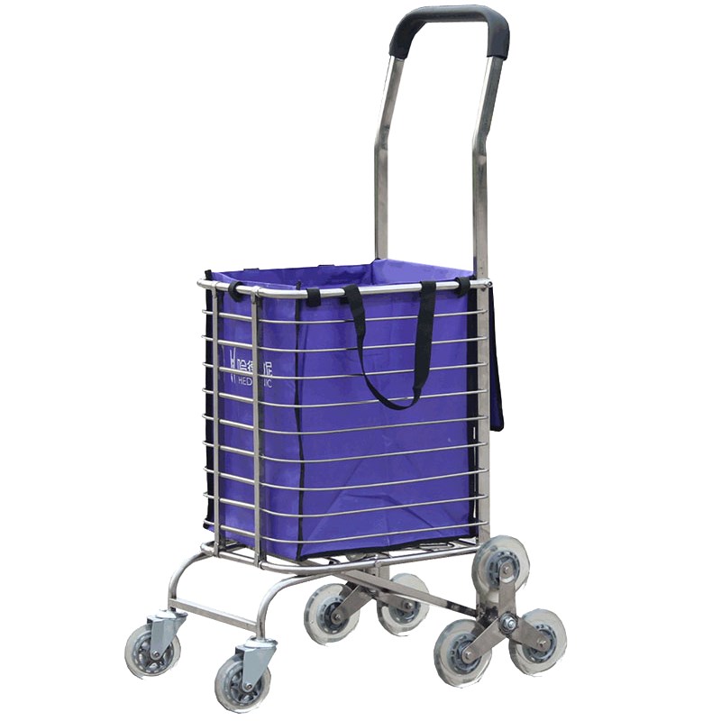 不锈钢买菜车家j用购物推车爬楼折叠小拖车老人便携手拉车轴承轮