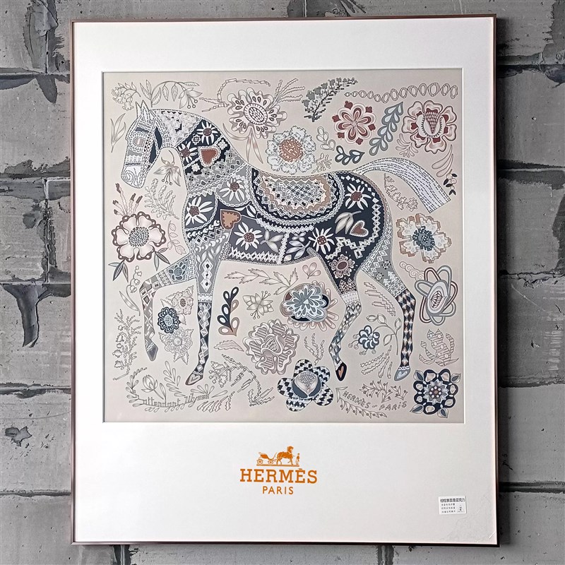 丝巾无损装裱90k厘米丝巾加长制作可挂墙玄关装饰画装框轻奢风画