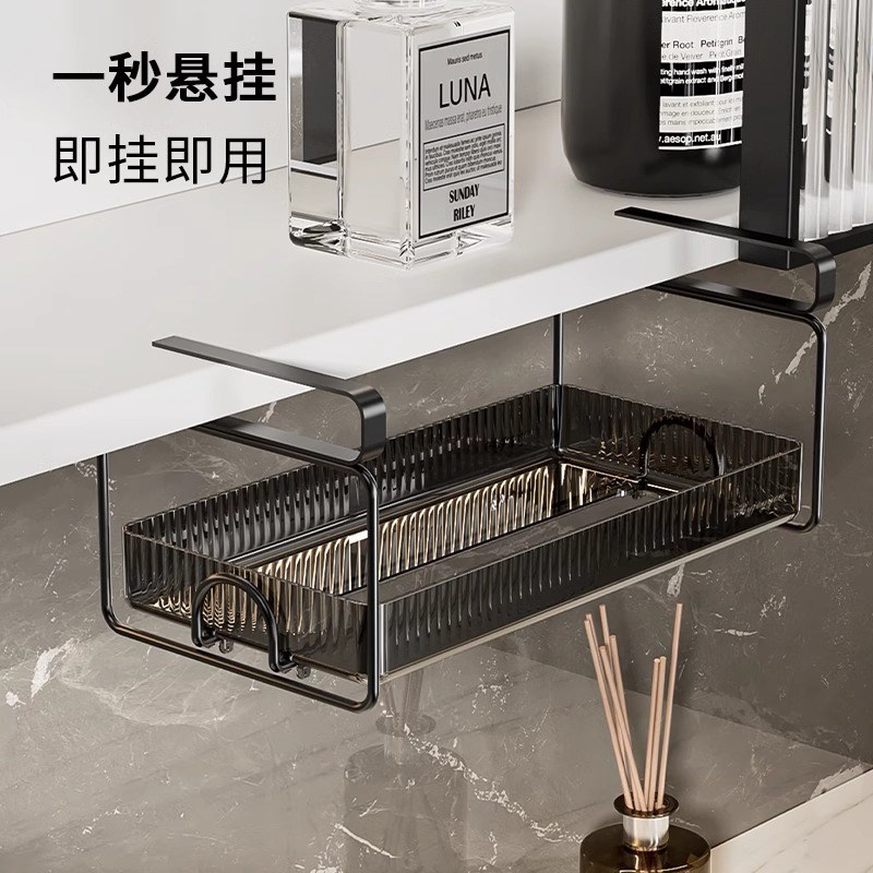 厨房纸巾架橱柜免打孔吊柜纸挂架子懒人抹布卷纸保鲜膜袋悬挂收纳