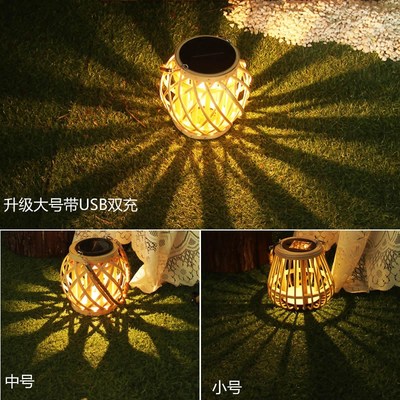 新款太阳能庭院灯灯笼挂树新年户外复古灯花架凉亭灯桌面灯