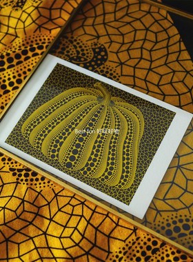 草间弥生YAYOI KUSAMA南瓜波点画芯海报明信片抽象现代家居装饰画