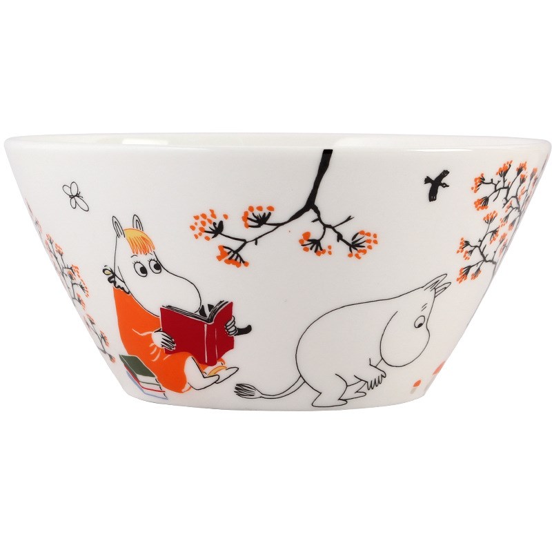 moomin姆明餐具骨瓷碗盘套装家用儿童小饭碗碗Q具深盘陶瓷卡通盘