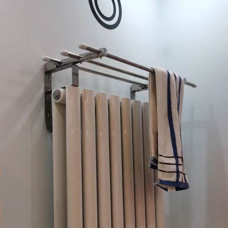 老式暖气片暖气置物架免打孔可上翻折叠式不锈R钢新款家用晾衣架