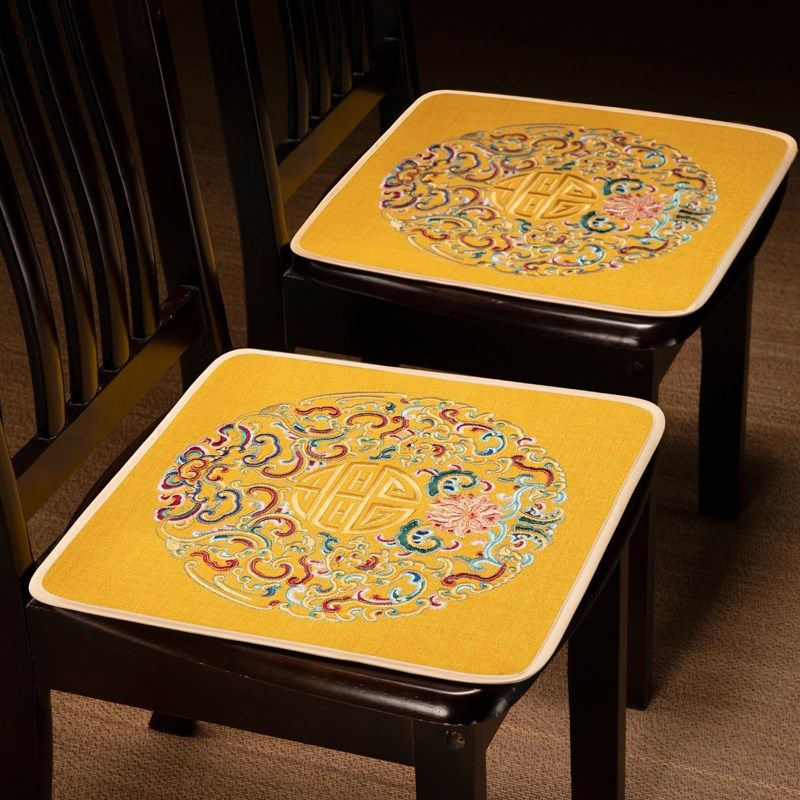 红木椅子餐桌椅垫新中式凳垫实木薄椅垫棉麻防滑便携坐垫尺寸定制,居家布艺,椅垫,淘宝优惠券,粉丝福利购,淘宝优惠卷