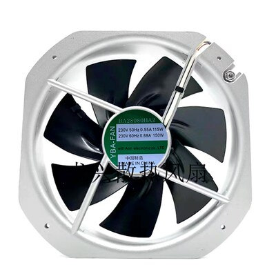 YBA-FAN电控柜风扇BA28080HA2 22580 AC230V耐高温机柜整流柜风机