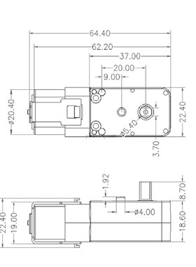 金属齿轮机器人智能车减速电机/TT马达单轴成品 1:90 110RPM蓝色