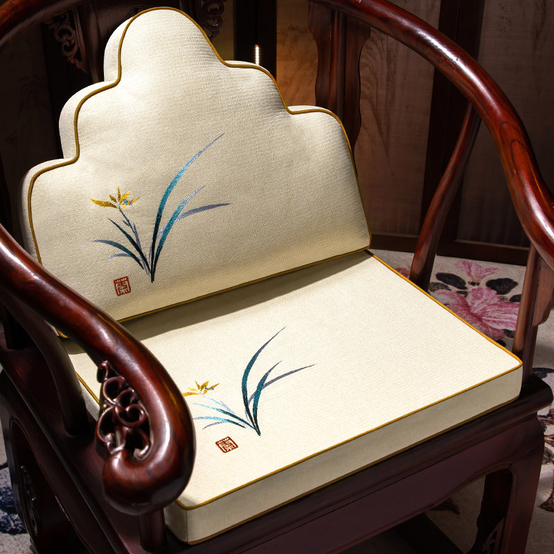 中式红木坐垫靠背一体椅垫实木圈椅靠背垫茶桌椅垫座垫沙发垫定制