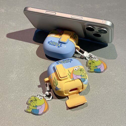 带支架卡通美人鱼锁扣开关适用于华为Freeclip2蓝牙耳机保护套高级感Free Clip二代新款防摔保护套