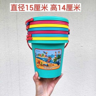 速发10个装公园广场桶摊赚桶盒彩色塑料小水摆洗笔桶玩沙沙滩钱无