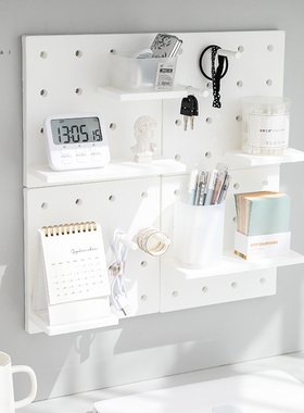 速发宿白洞纳板免打孔墙上置物架大学生留舍墙上收洞板陈列架