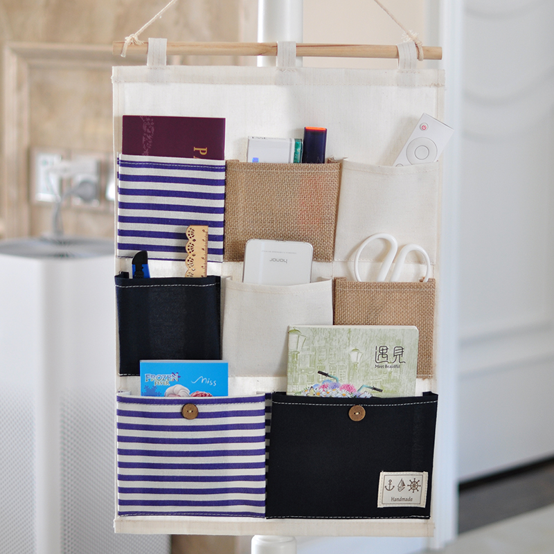 速发品悠布艺挂纳挂袋宿舍衣柜悬收式整层袋多理收纳袋墙上储物挂