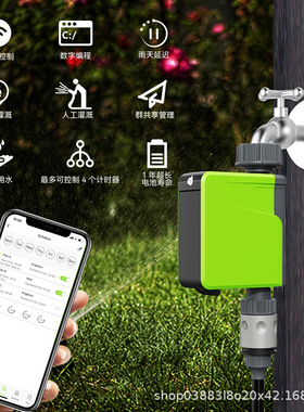 RainPoint 智能 wifi 滴灌滴灌定时泵 自动浇花套装 107绿色中文
