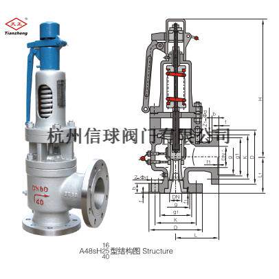 天正A48SH-16/25/40C/I/V/P高温弹簧全启式安全阀高温超压保护阀