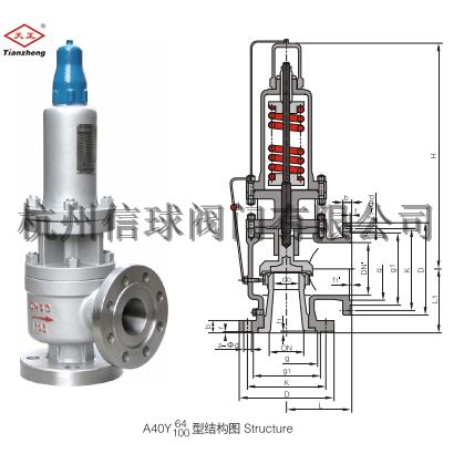 A40Y-64/100C/I/P带封闭散热器弹簧全启式安全阀高温空气石油氮氢