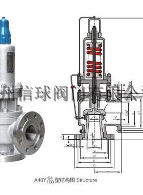 A40Y-64/100C/I/P带封闭散热器弹簧全启式安全阀高温空气石油氮氢