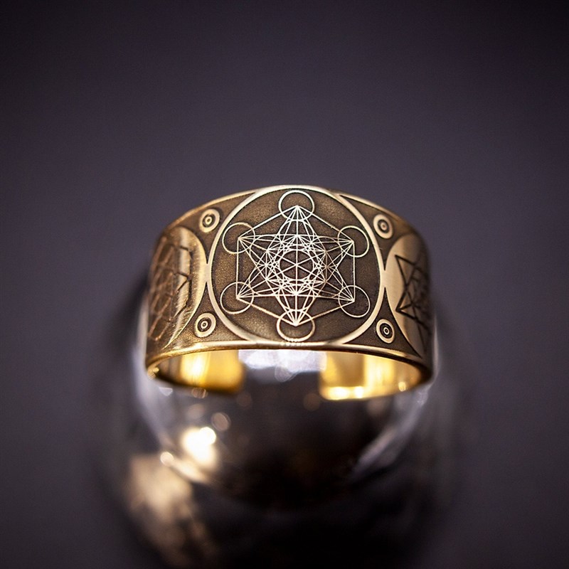 新品Archangel Metatron Angel of Life Seal Adjustable Ring So