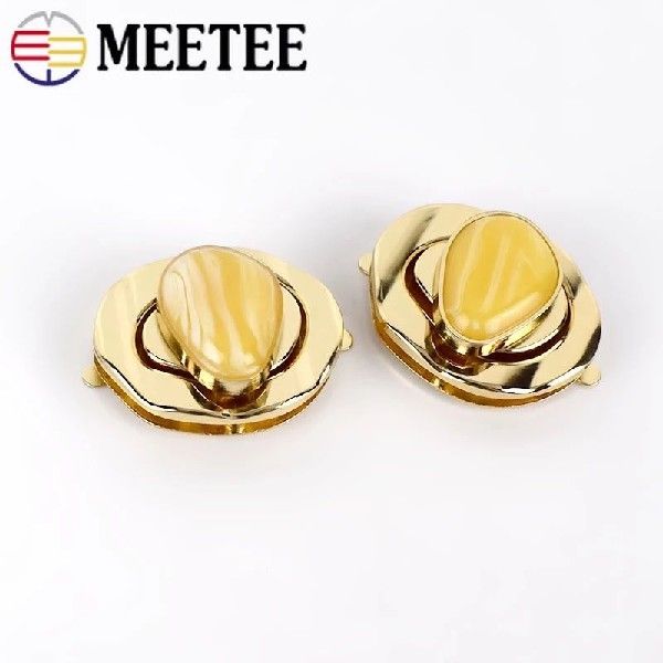 1/2Pcs Meetee Gold Metal Lock Clasp Turn Twist Lock Closure