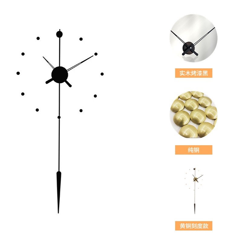 现代简约西班牙挂钟家用客餐厅创意大气装饰电视墙艺术时钟静音表