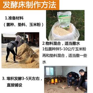 鸡舍菌种畜牧用阳台垫料无臭养鸭鹌鹑养殖场鸡床发粉干撒式