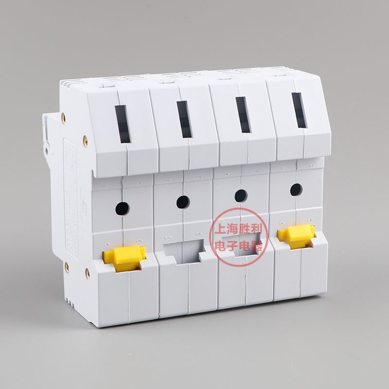 。RT18-63X 4P(新型。PVC。厚铜件)导轨保险丝熔断器底座 带灯