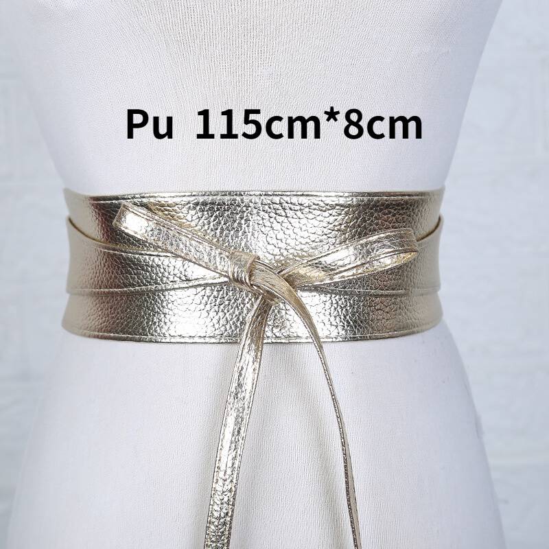 Women Bow Belt New L Up Pu Belts for Women Straps Wide Wa