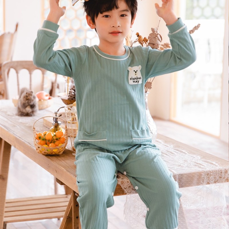 2021春秋儿童连体睡衣棉男童睡衣家居服长袖防着凉男孩睡衣