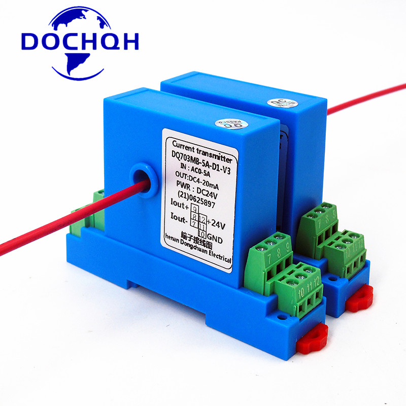 。穿孔交流电流变送器输入AC0-5A10A15A20A25A输出4-20mA电DC24V