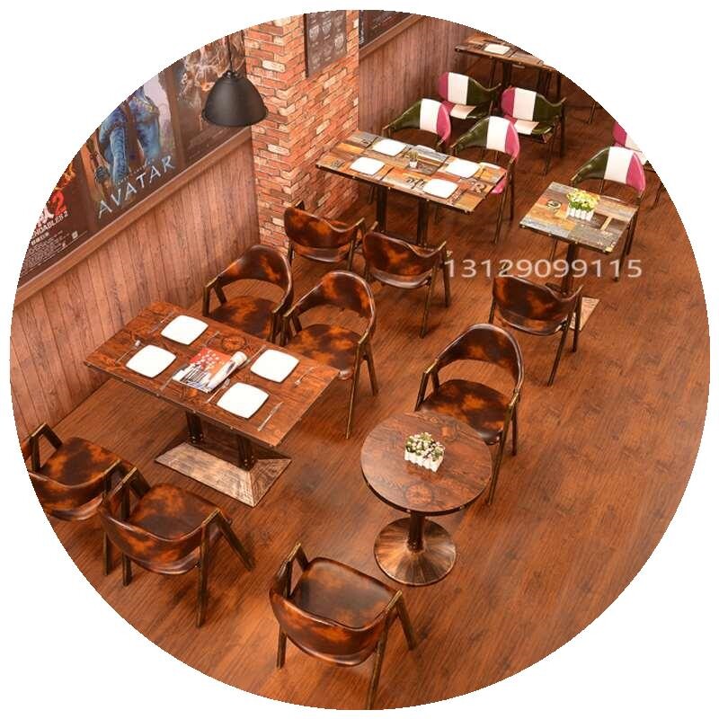 极速咖啡厅实木餐桌椅奶茶甜品店桌椅简约西餐厅快餐店桌椅子组合