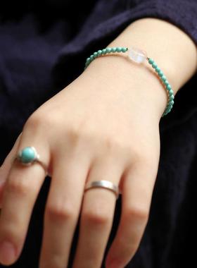 手链绿松石手串项链女链锁骨设计珍珠原矿佛珠款时尚饰品韩国新款