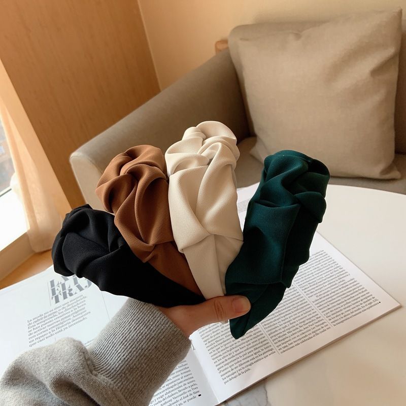 New Solid Color Folds Pattern Hair Bandband For Women Fashio