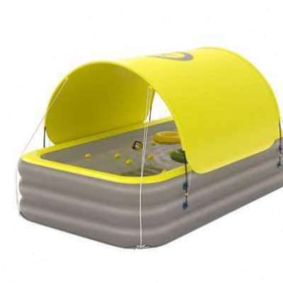 卉蓓暑假家用户外自动充气带遮阳棚儿童可折叠游泳池滑滑梯玩