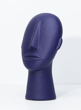 后现代轻奢蓝色人物装饰样板房电视柜玄关书柜橱窗树脂雕塑客厅摆