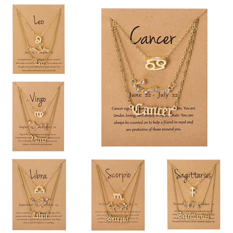 3Pcs/Set Cardboard Star Zodiac Sign Pendant 12 Constellation