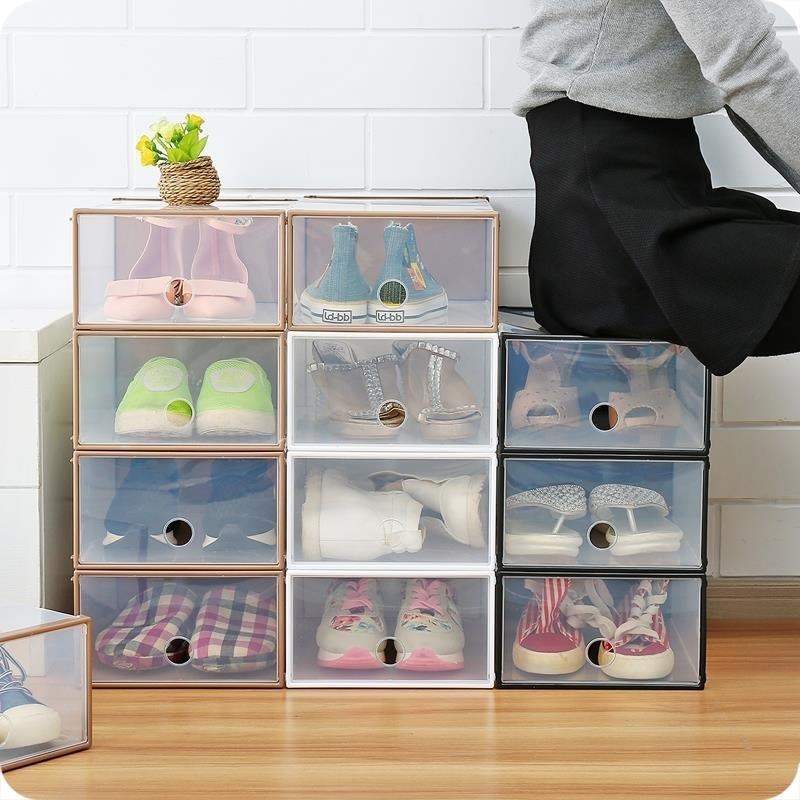 shoe box stsorage easy assemblle foldabea fold1ble tranparen