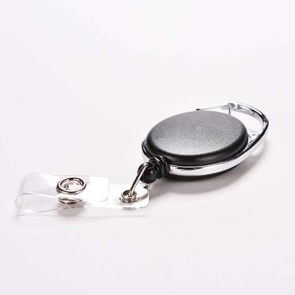 High Quality Black Pull Key Ring ID Card Badge Tag Belt Clip