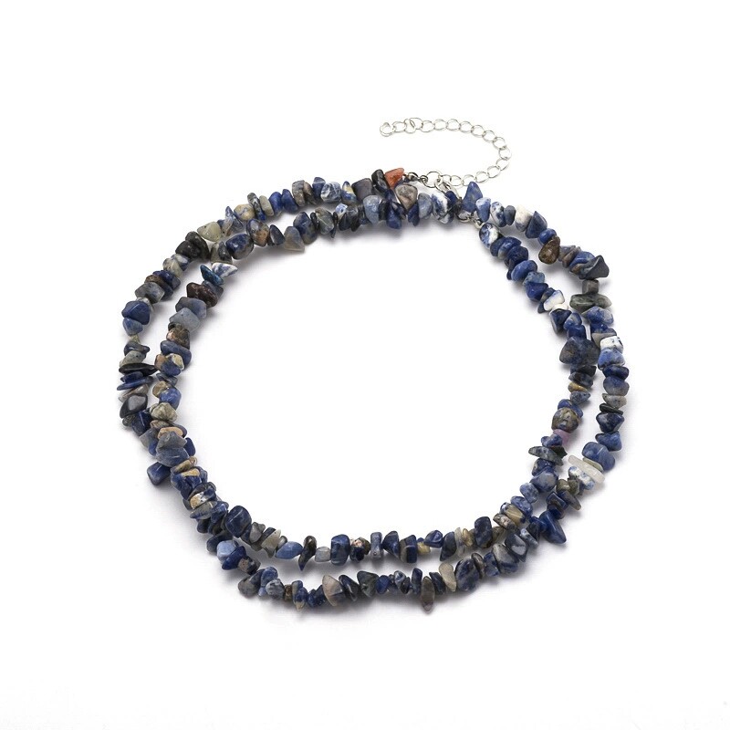 天然石!欧美个性简约多彩色混搭腰链女不规则碎石裤链性感身体链