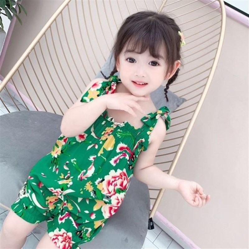 东北大花儿童夏装花衣服夏国潮婴儿服夏套装婴幼儿男宝女宝睡衣