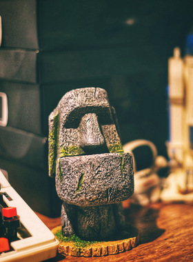 极速一个创意 送朋友新奇礼物立体复古工艺收纳摆件 复活岛石人像