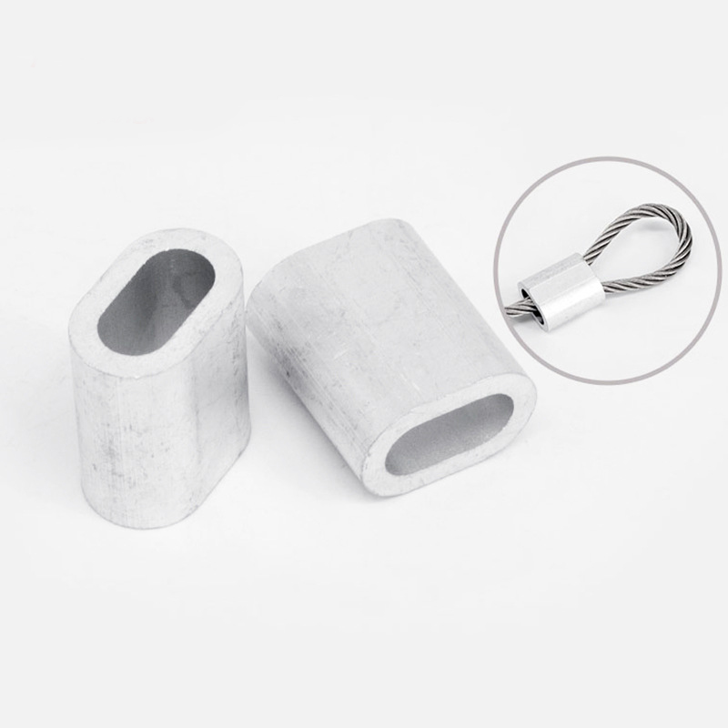 铝扣椭圆铝套椭圆形铝夹头单孔铝扣钢丝绳铝套管铝卡头卡扣铝卡子