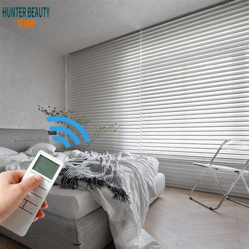 电动香格里拉窗帘卧室客厅办公柔纱卷帘百叶升降卫生间防水窗帘
