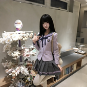 外套学院风日系短款 西装 云靡jk原创正版 紫色收腰西服套装 紫氤