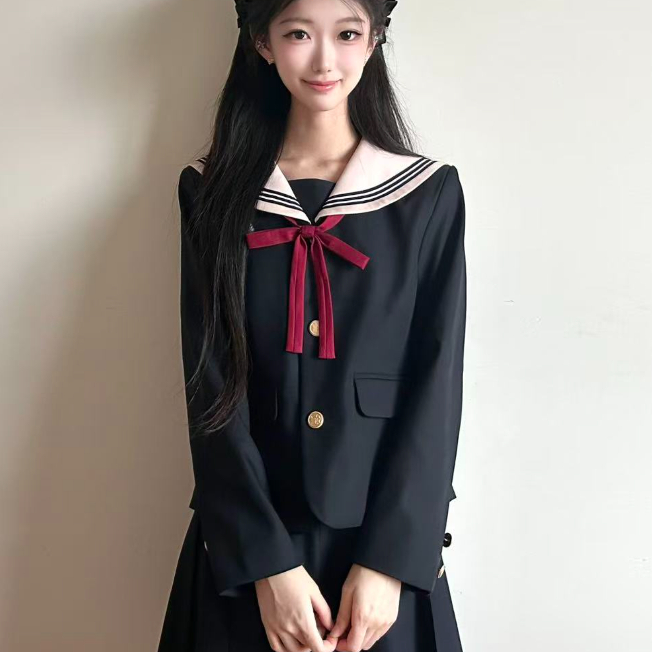 原创学院风jk制服修身西装外套