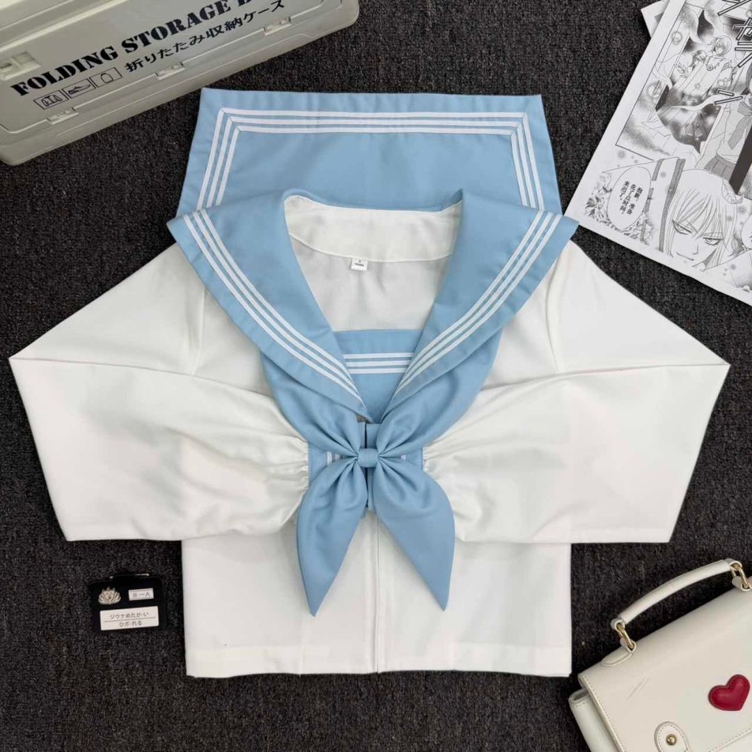 水蓝三本基础款春夏jk制服套装