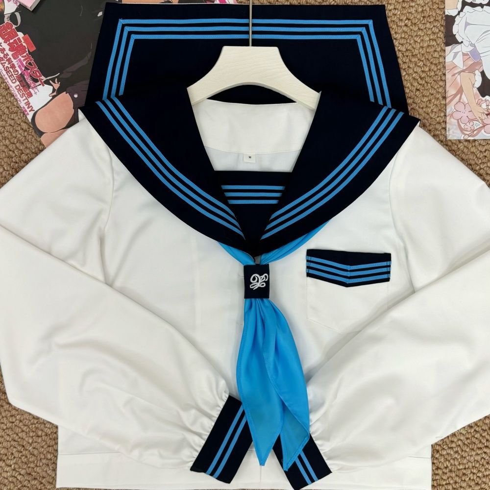 绀领蓝三本日系学院风校服