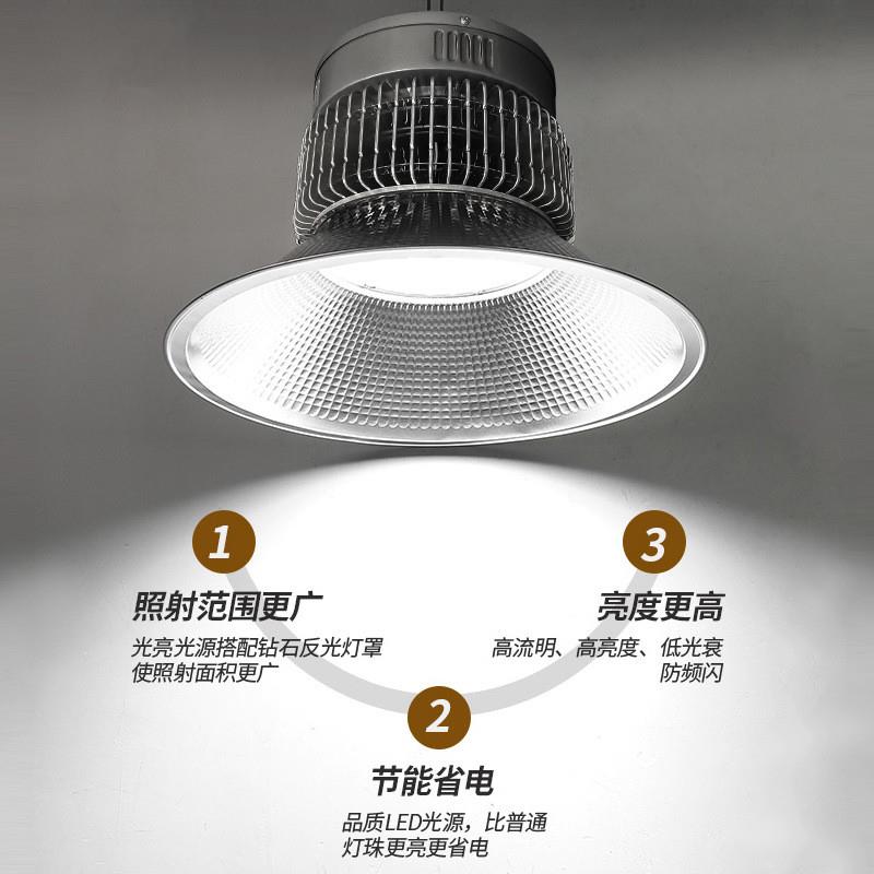 适配led工矿灯车库灯照明隔离鳍片散热工矿灯天棚吊灯100W30w工业