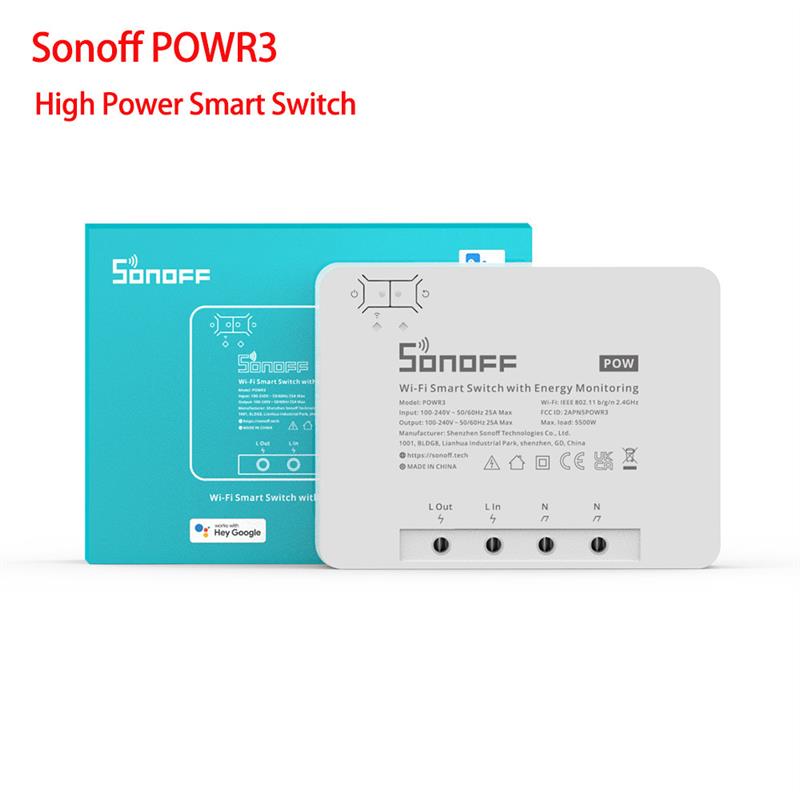适配SONOFF Pow R3 25A wifi智能远程电力监测电量统计功率计量开